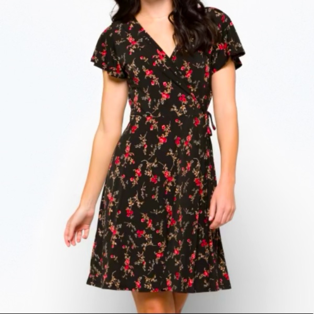 Dress Faux Wrap with tie